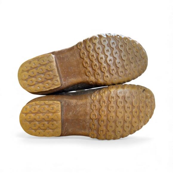 VTG LL Bean Maine Hunting Boots Leather Thinsulate Sz 7 Tan Gray Preppy Country - Picture 6 of 12